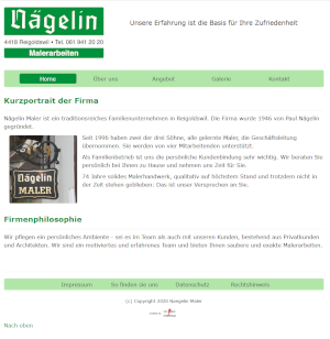 Screenshot von www.naegelin-maler.ch